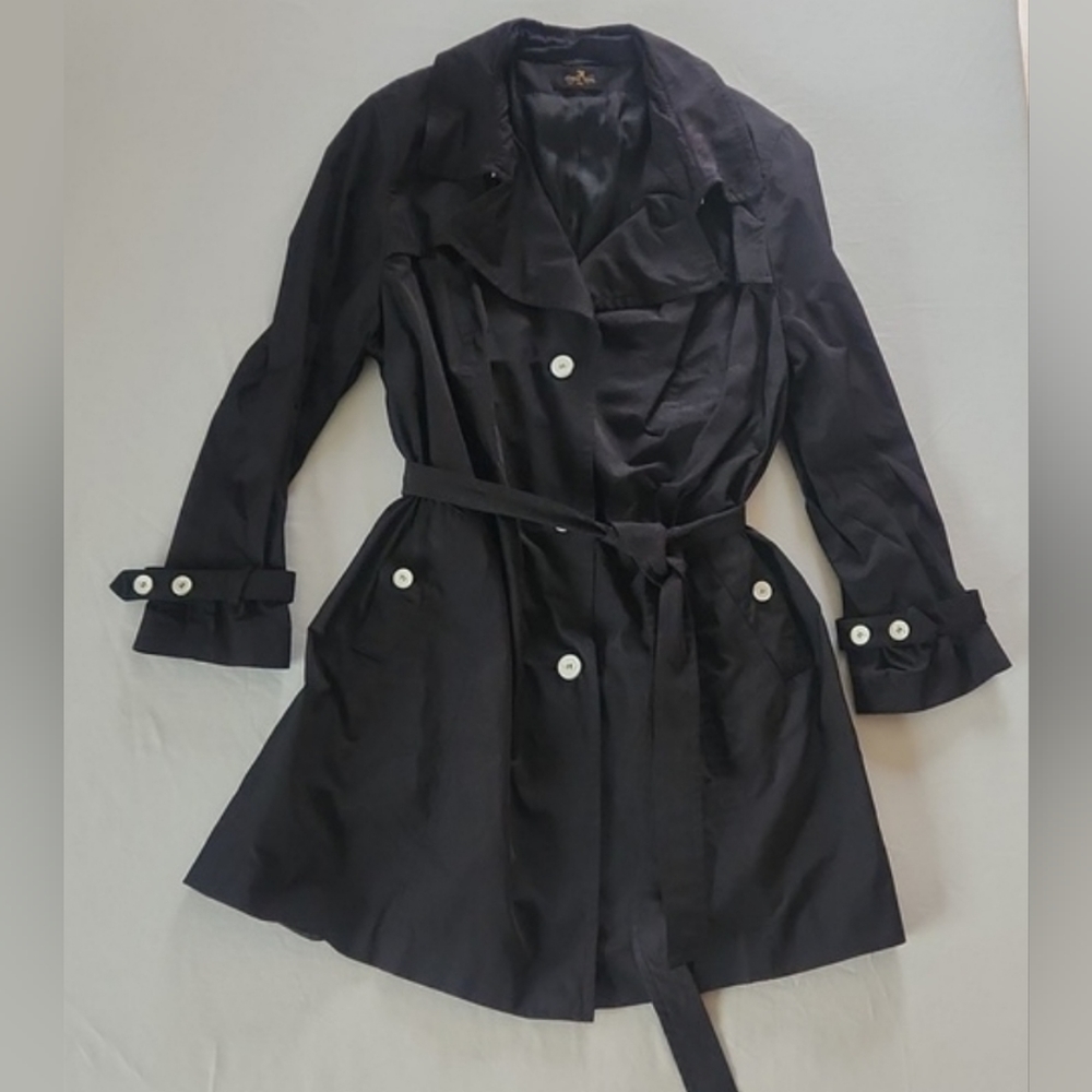 Eugen Klein Women's Black Trench Coat - Size 22